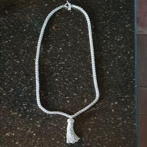Banana Republic Silver Tassel Necklace